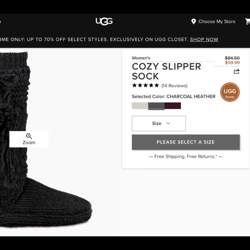 Ugg cozy slipper socks